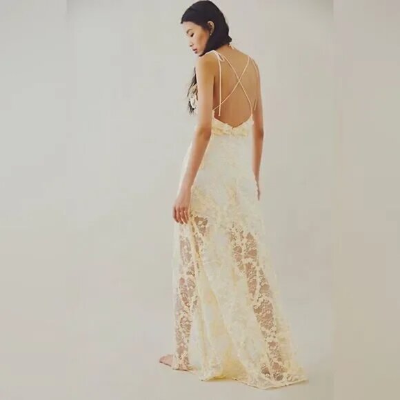 Free People For Love & Lemons Ysabelle Maxi Dress Size: XS - Picture 3 of 9